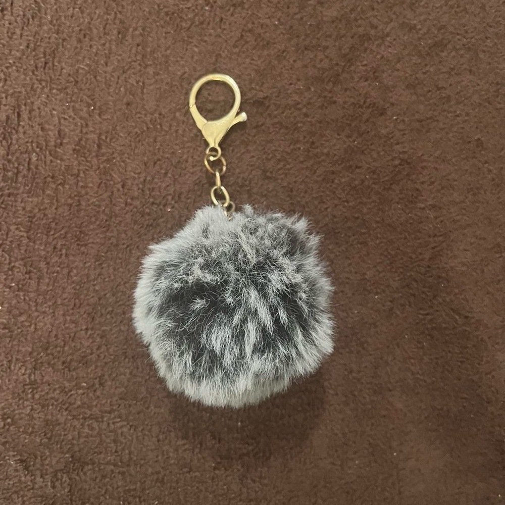 Little Gray Y2K 2000s Pom Pom Keychain Bag Charm for Bag or Keys
